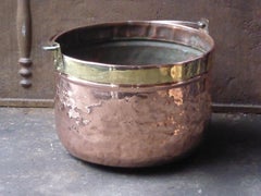 Antique Dutch Polished Copper Log Holder, 18th Century