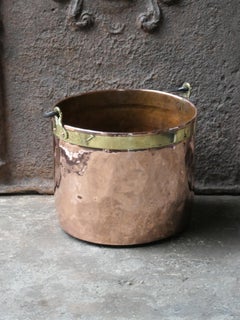 Antique Dutch Polished Copper Log Holder, 18th Century