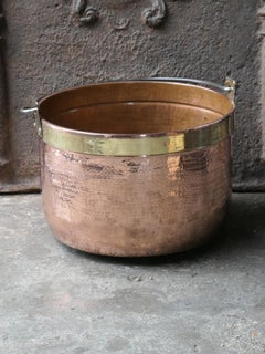 Antique Dutch Polished Copper Log Holder, 18th Century