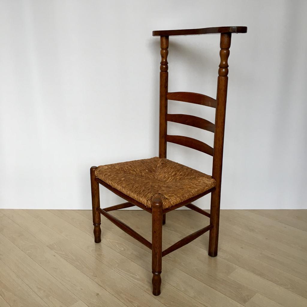 antique chair with wicker seat
