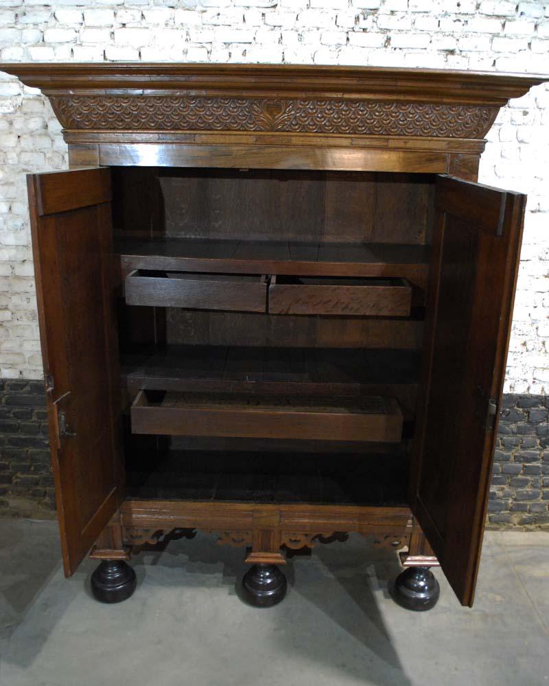 Antique Dutch Renaissance Oak  Cabinet For Sale 1