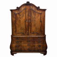 Antique Dutch Rococo Cabinet with Writing Desk, ca. 1750