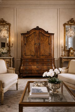 Antique Dutch Rococo Cabinet with Writing Desk, ca. 1750