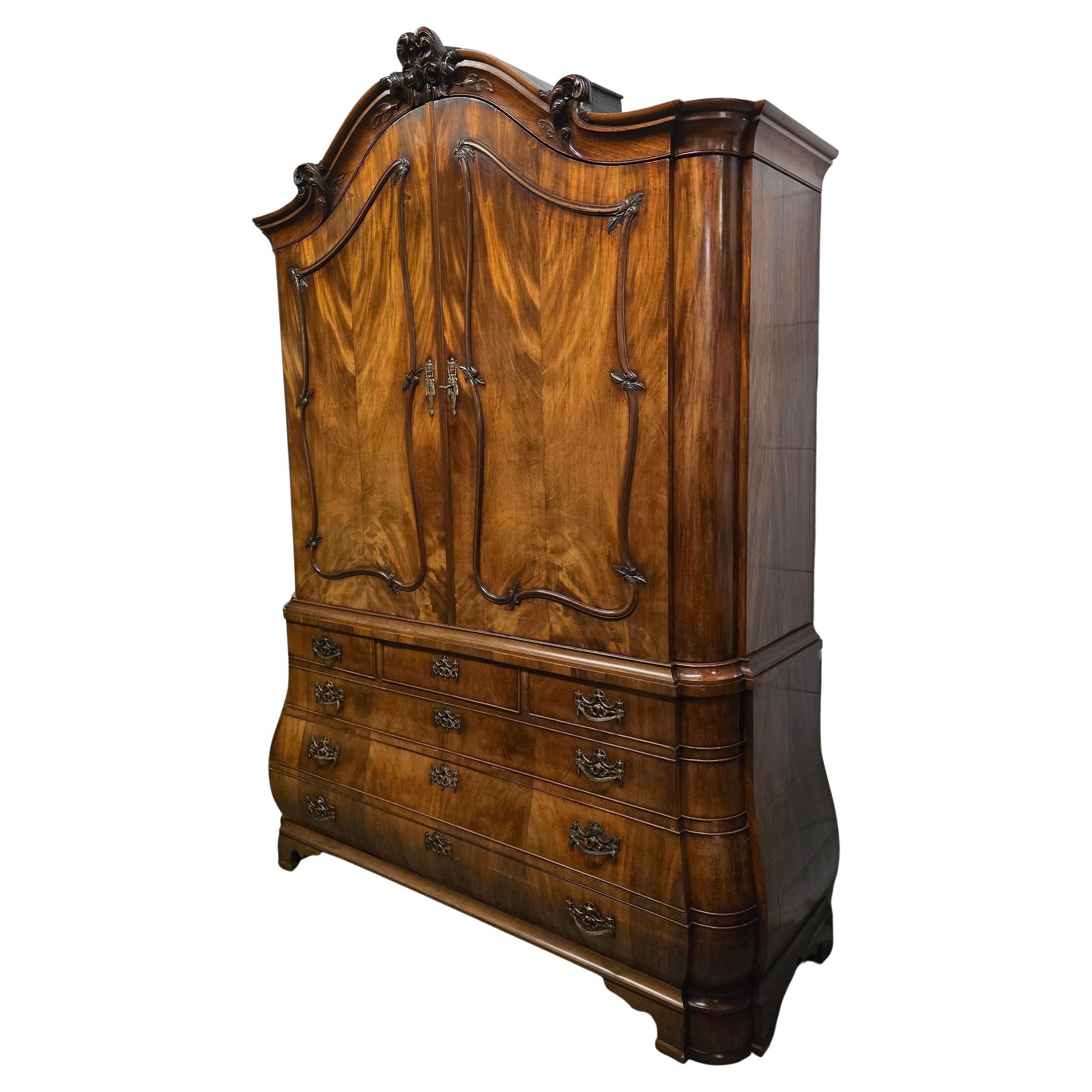 Antique Dutch Rococo Cabinet with Writing Desk, ca. 1750