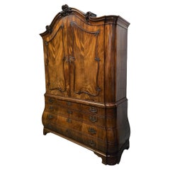 Antiguo gabinete rococó holandés con escritorio, ca. 1750