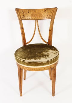 Antique Dutch Satinwood Marquetry Desk Chair 19th Century