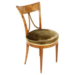 Vintage Dutch Satinwood Marquetry Desk Chair 19th Century