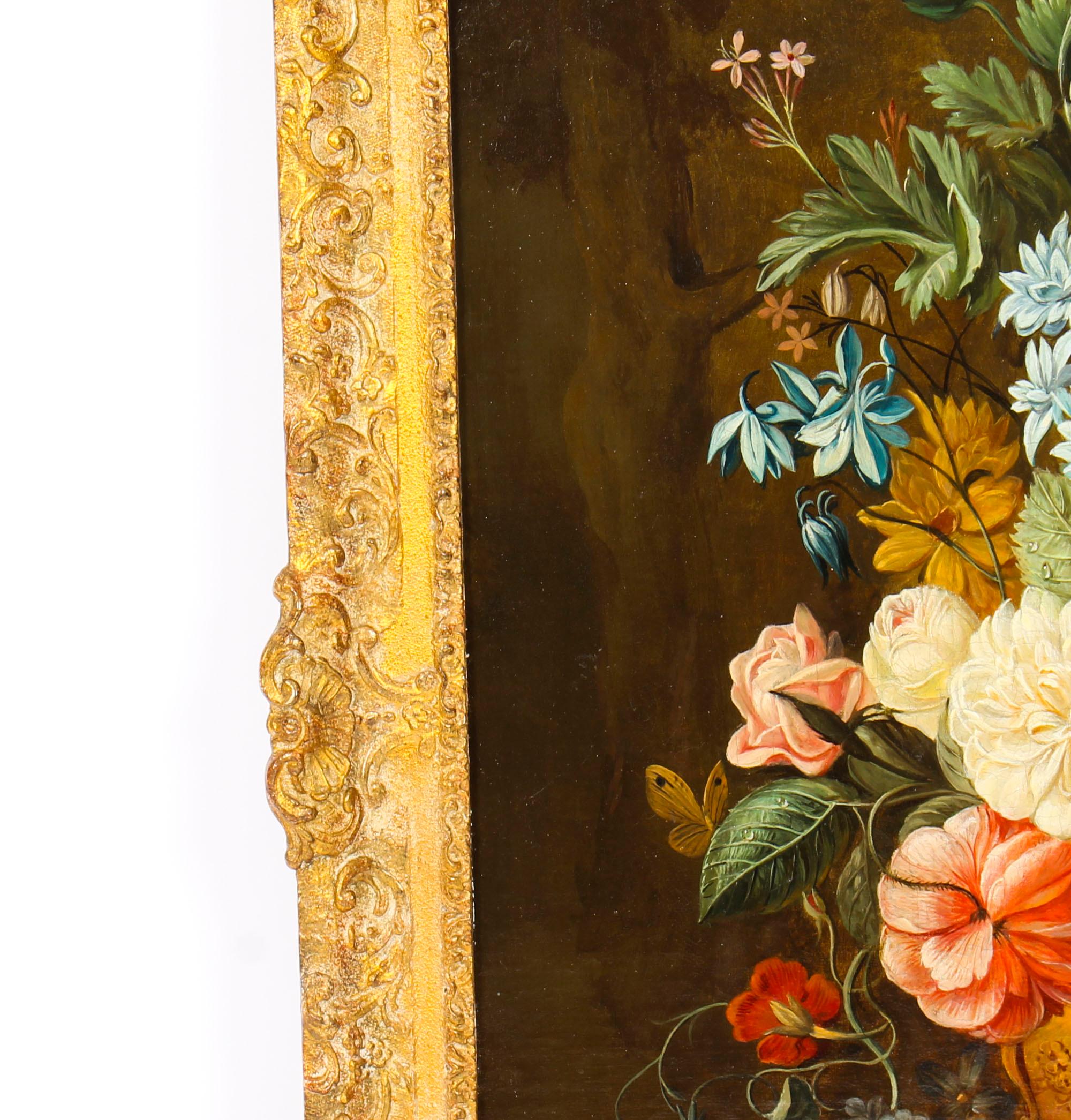 Antique Dutch School Floral Still Life Oil Painting Framed, Late 18th Century In Good Condition In London, GB