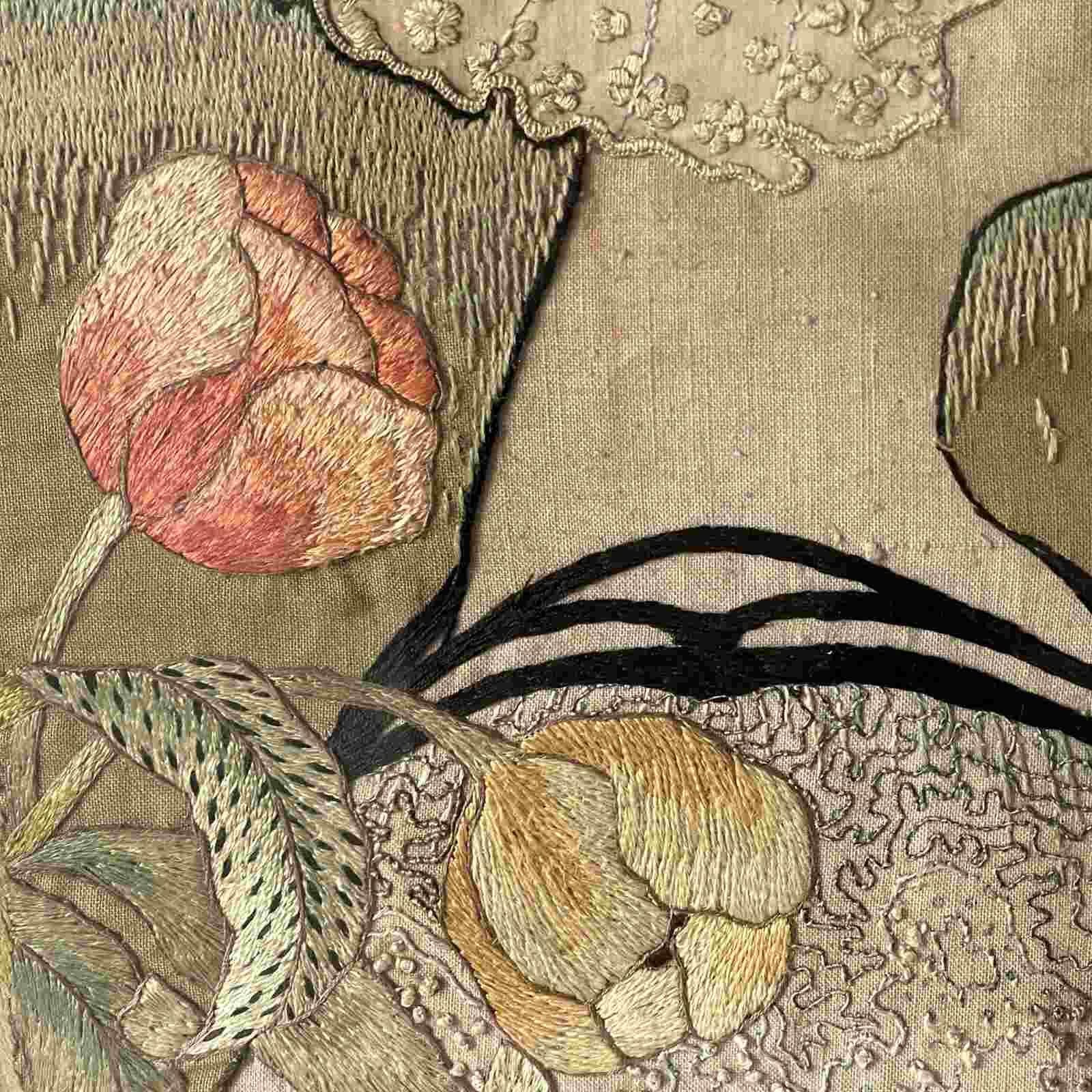 Early 20th Century Antique Dutch Silk Embroidery Of Queen Wilhelmina Of The Netherlands