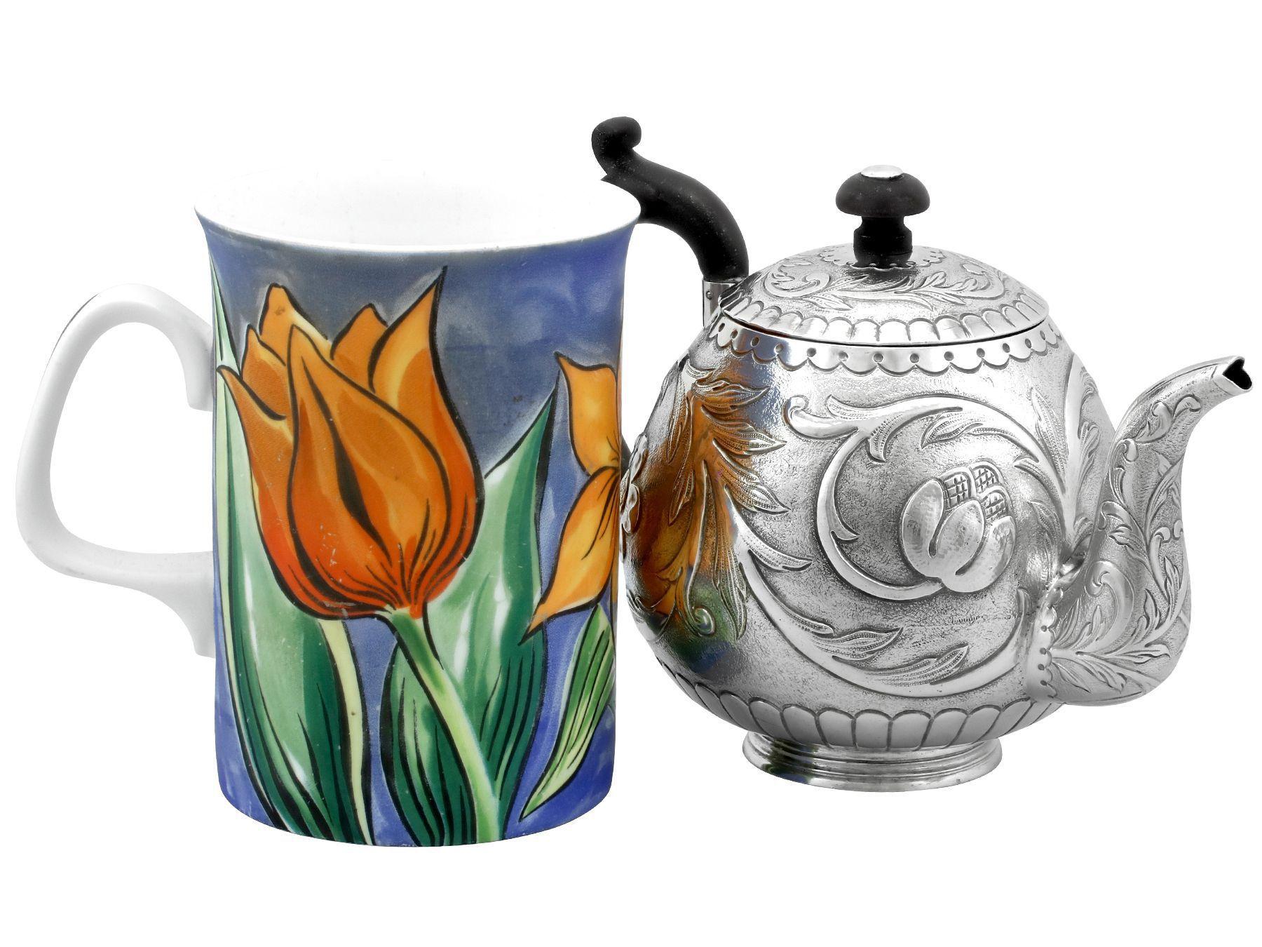 Early 20th Century Antique Dutch Silver Bachelor Teapot, circa 1910 For Sale