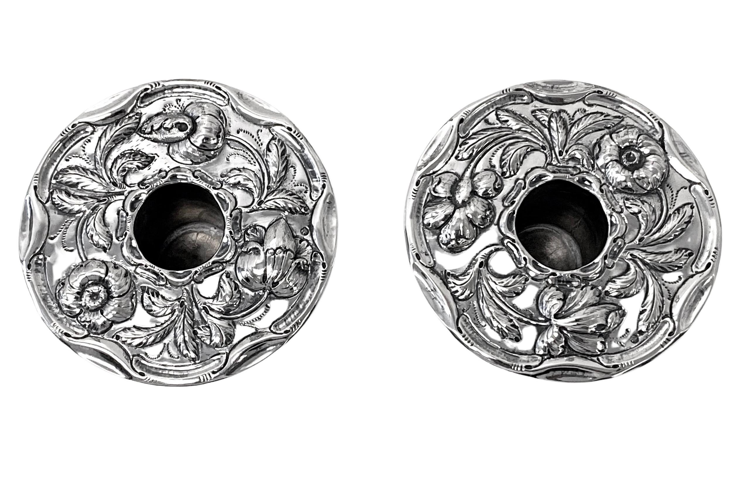 Antique Dutch Silver Candlesticks of late 17th century style, The Hague C.1840 4