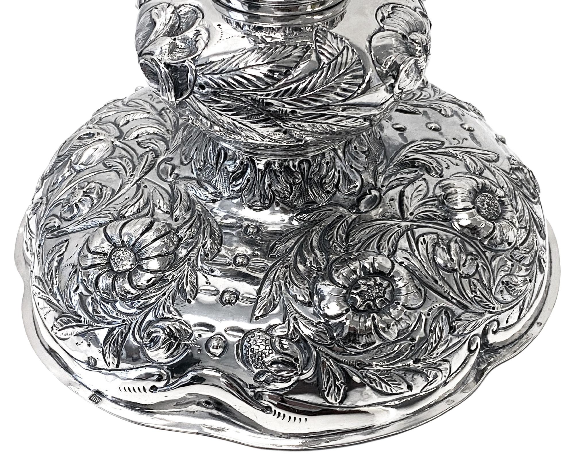 Antique Dutch Silver Candlesticks of late 17th century style, The Hague C.1840 5