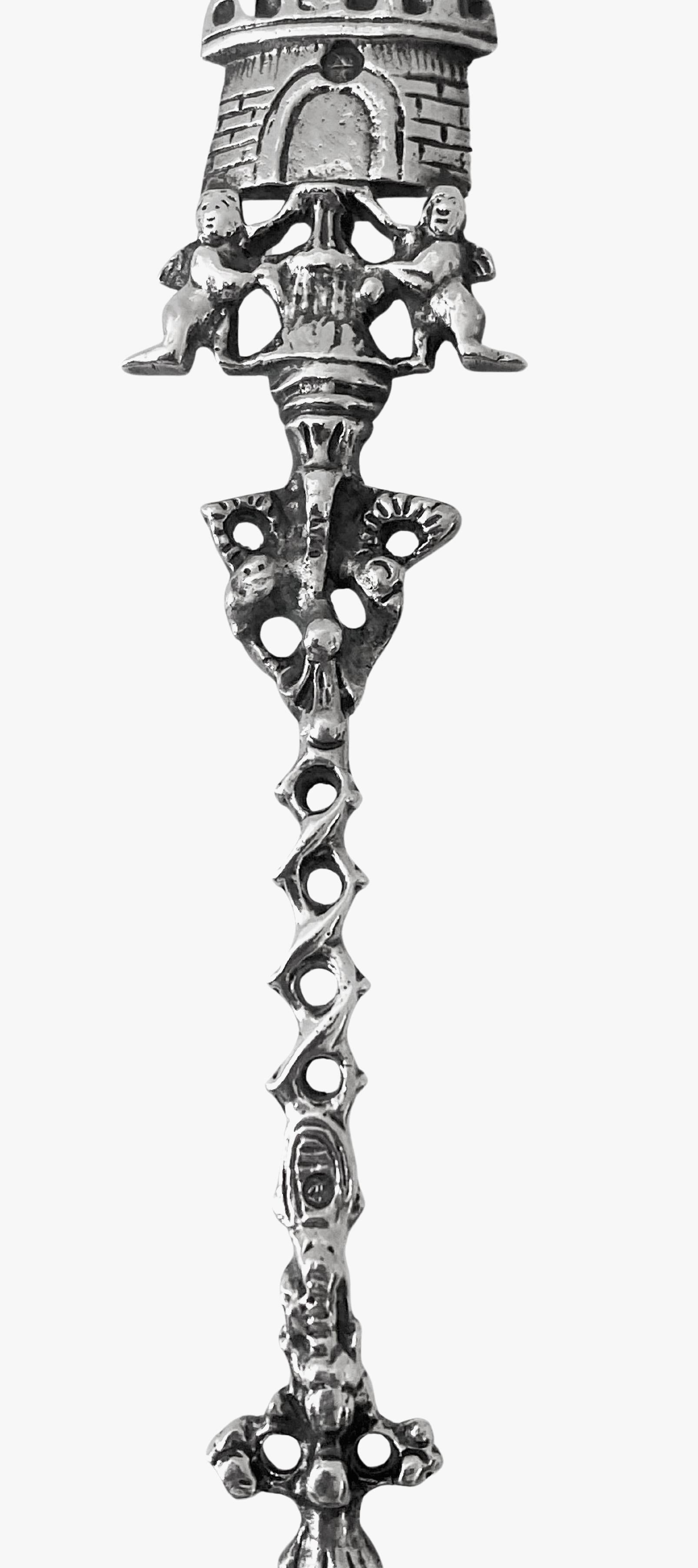 Early 20th Century Antique Dutch Silver figural Spoon Dutch scene bowl Amsterdam 1903 For Sale