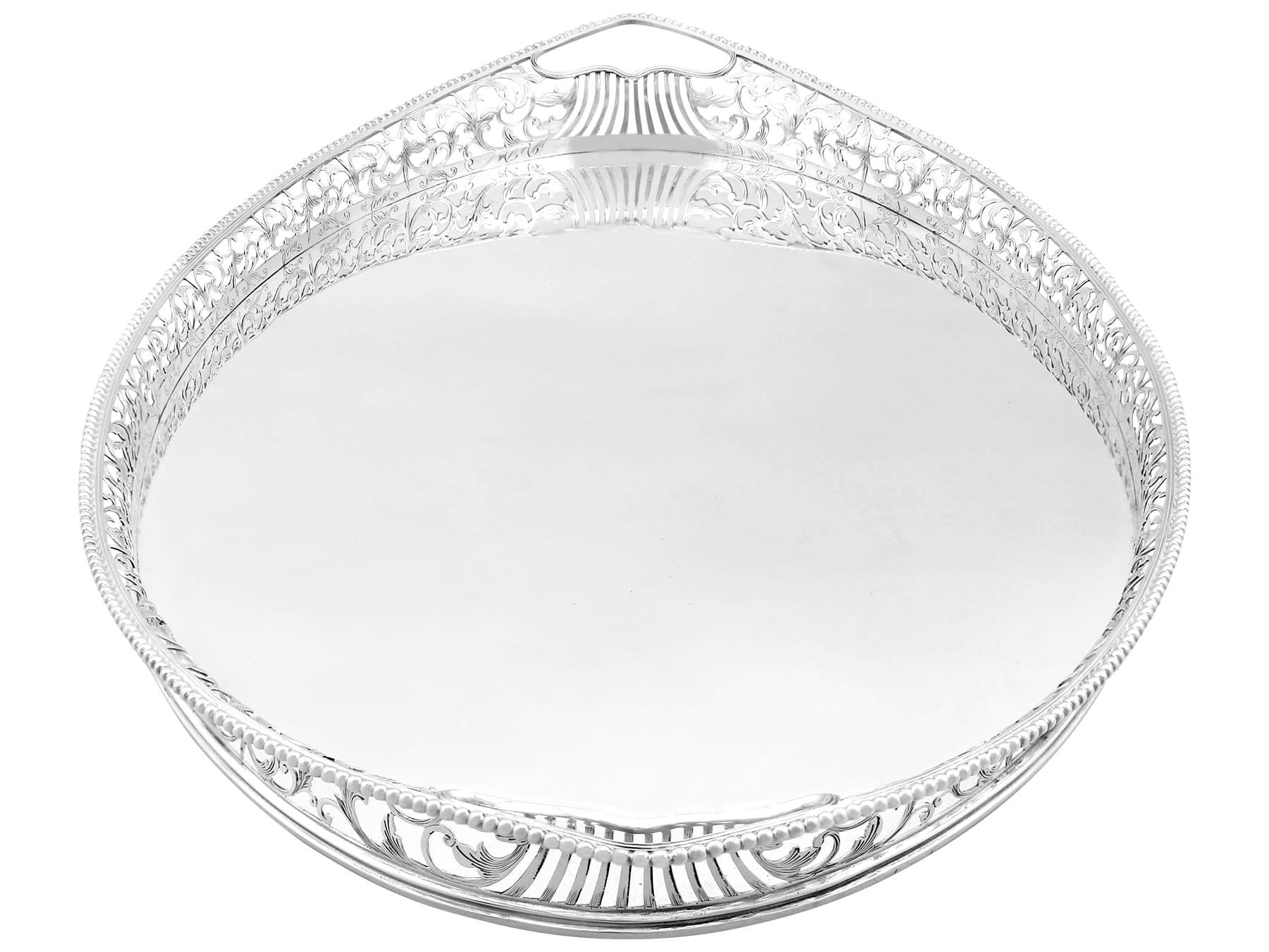 Antique Dutch Silver Gallery Tea Tray For Sale 1