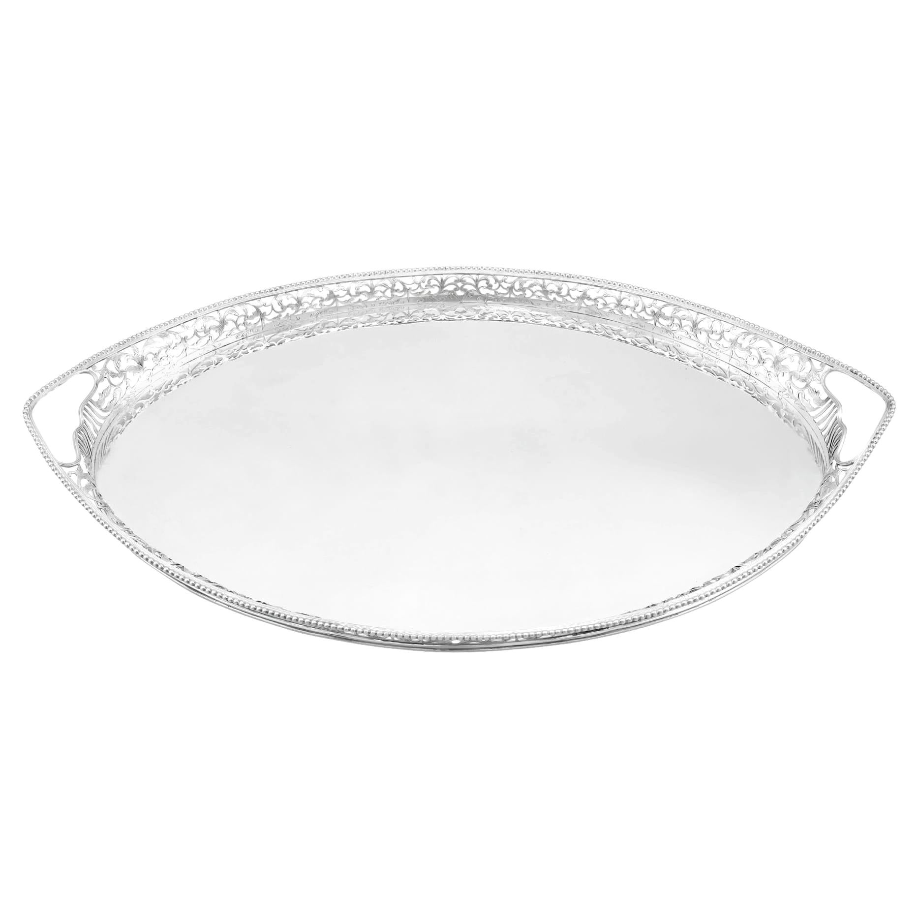 Antique Dutch Silver Gallery Tea Tray