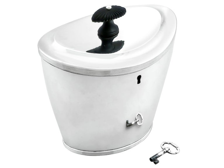 Antique Dutch Silver Locking Tea Caddy Circa 1807 For Sale at 1stDibs
