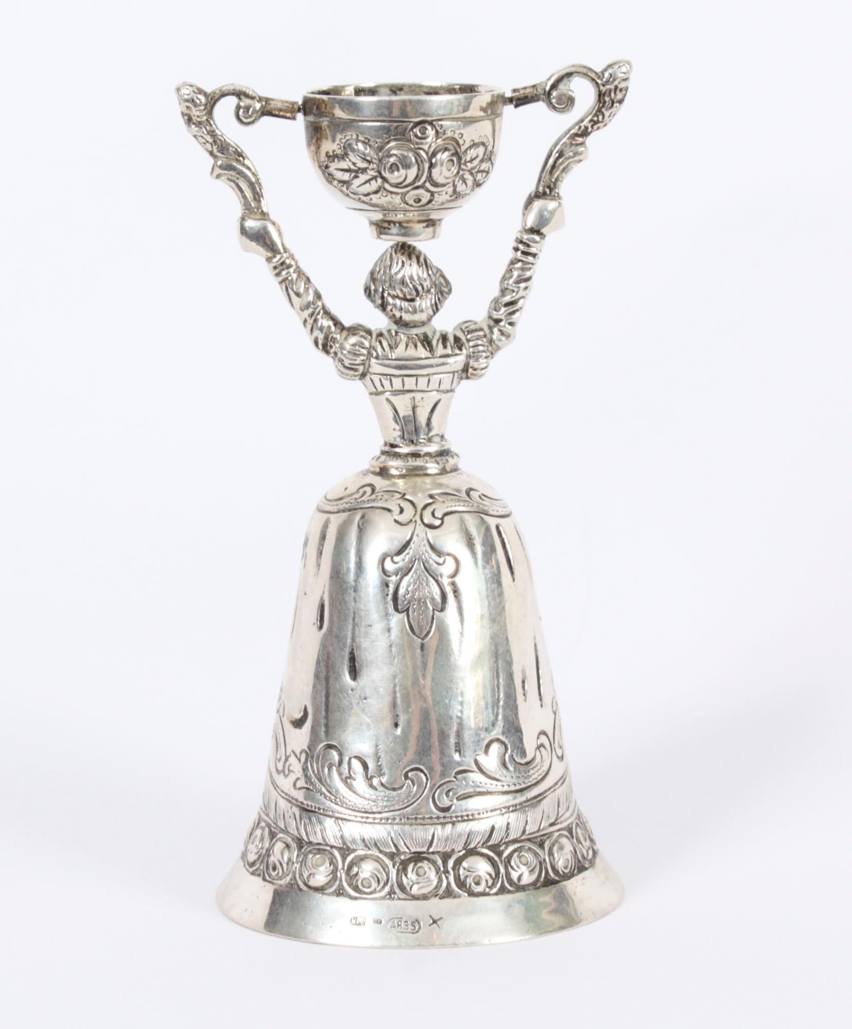 Antique Dutch Silver Marriage Cup 19th Century For Sale 4