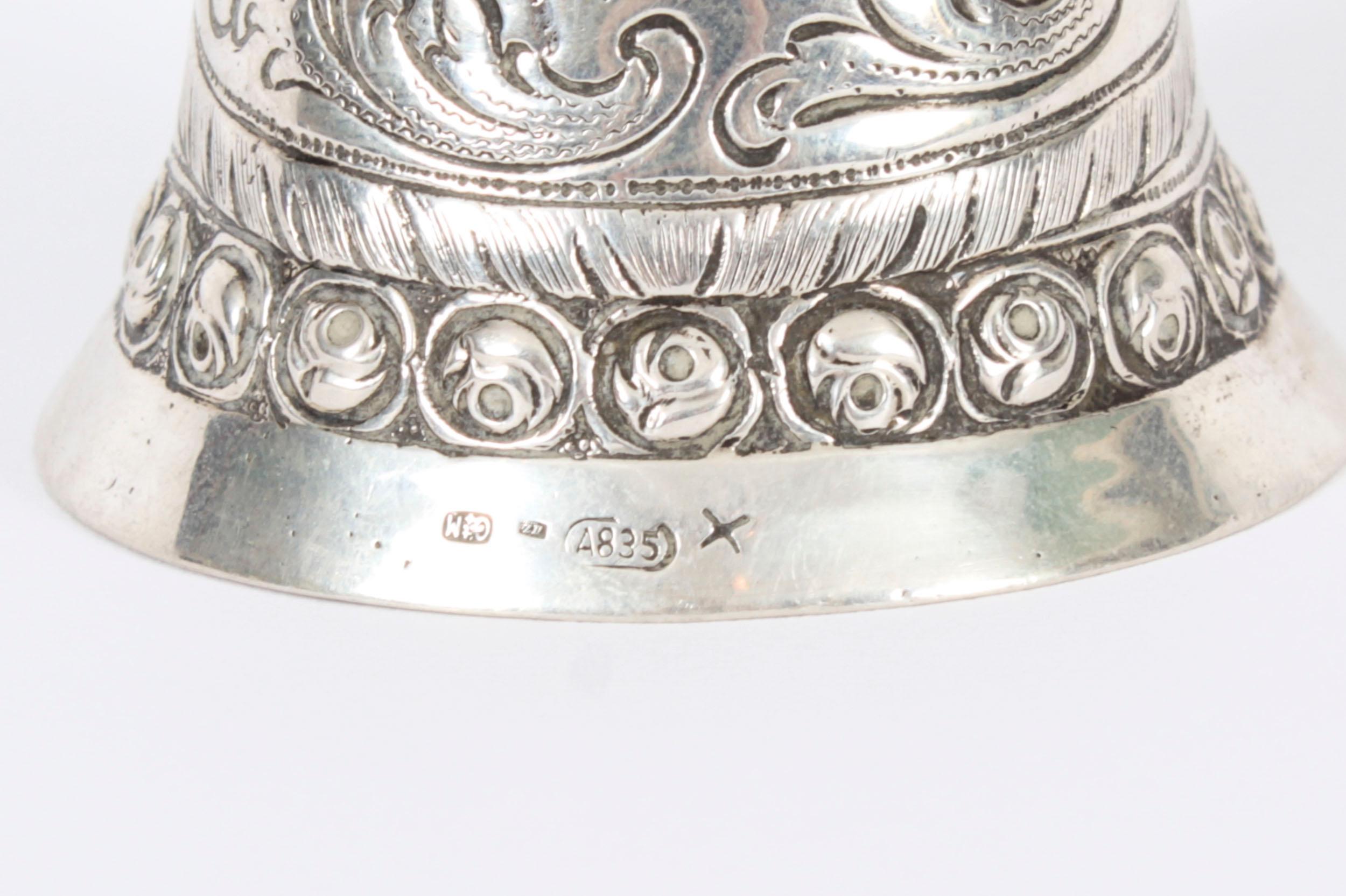 Antique Dutch Silver Marriage Cup 19th Century For Sale 5
