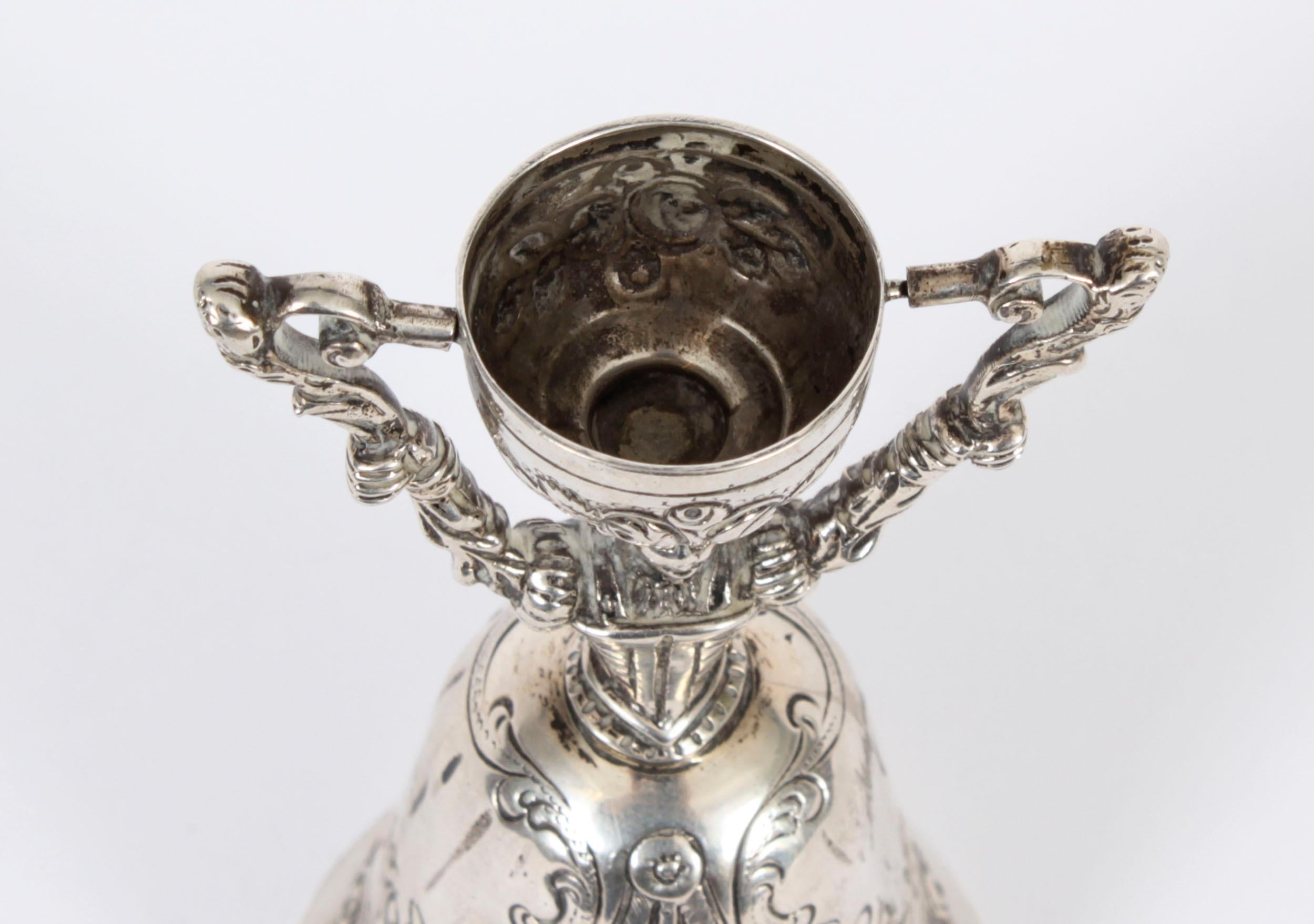 Antique Dutch Silver Marriage Cup 19th Century For Sale 6