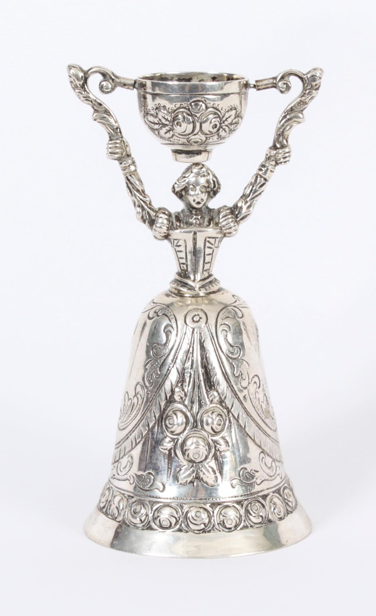 German Antique Dutch Silver Marriage Cup 19th Century For Sale