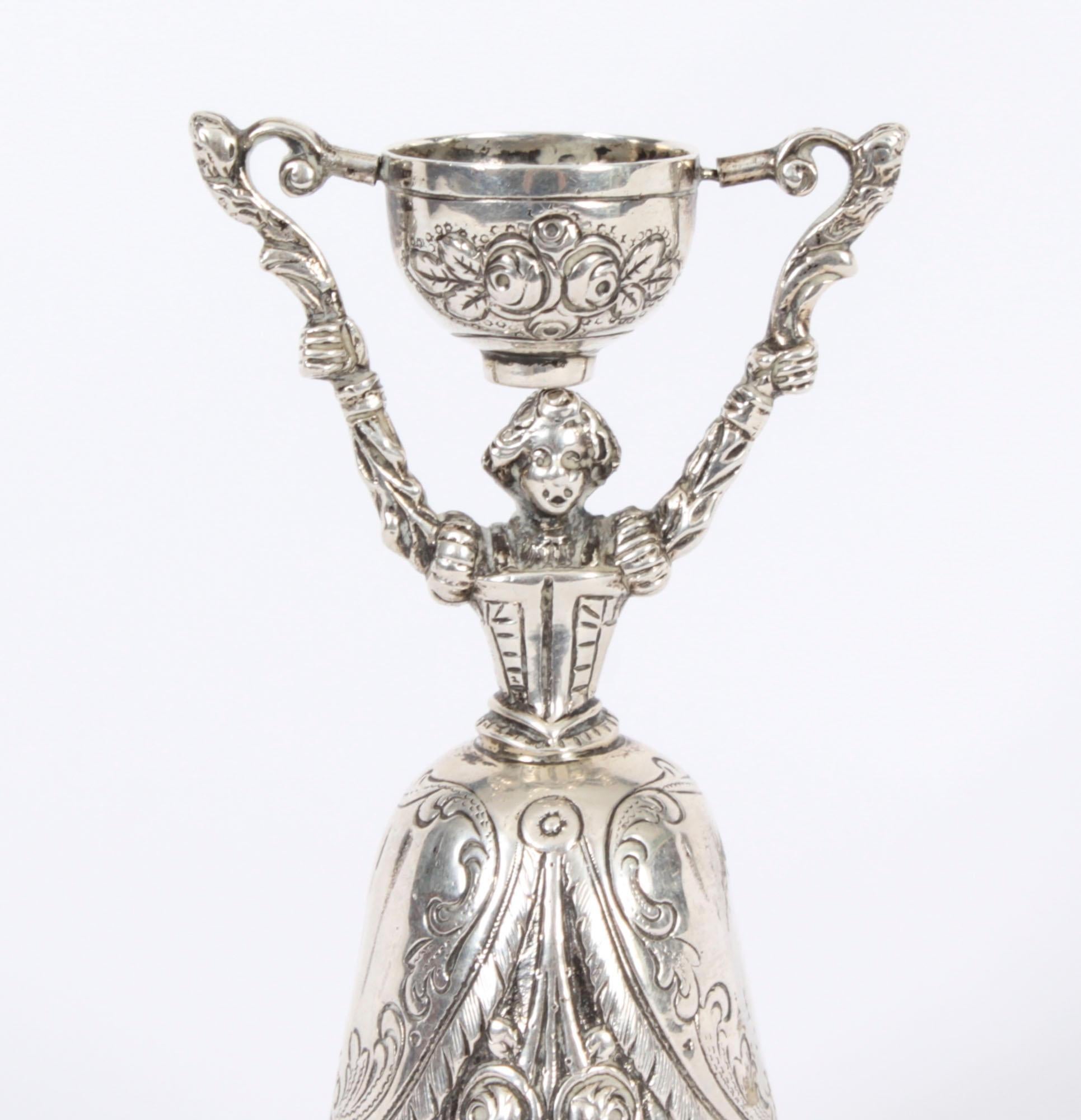Antique Dutch Silver Marriage Cup 19th Century In Good Condition For Sale In London, GB