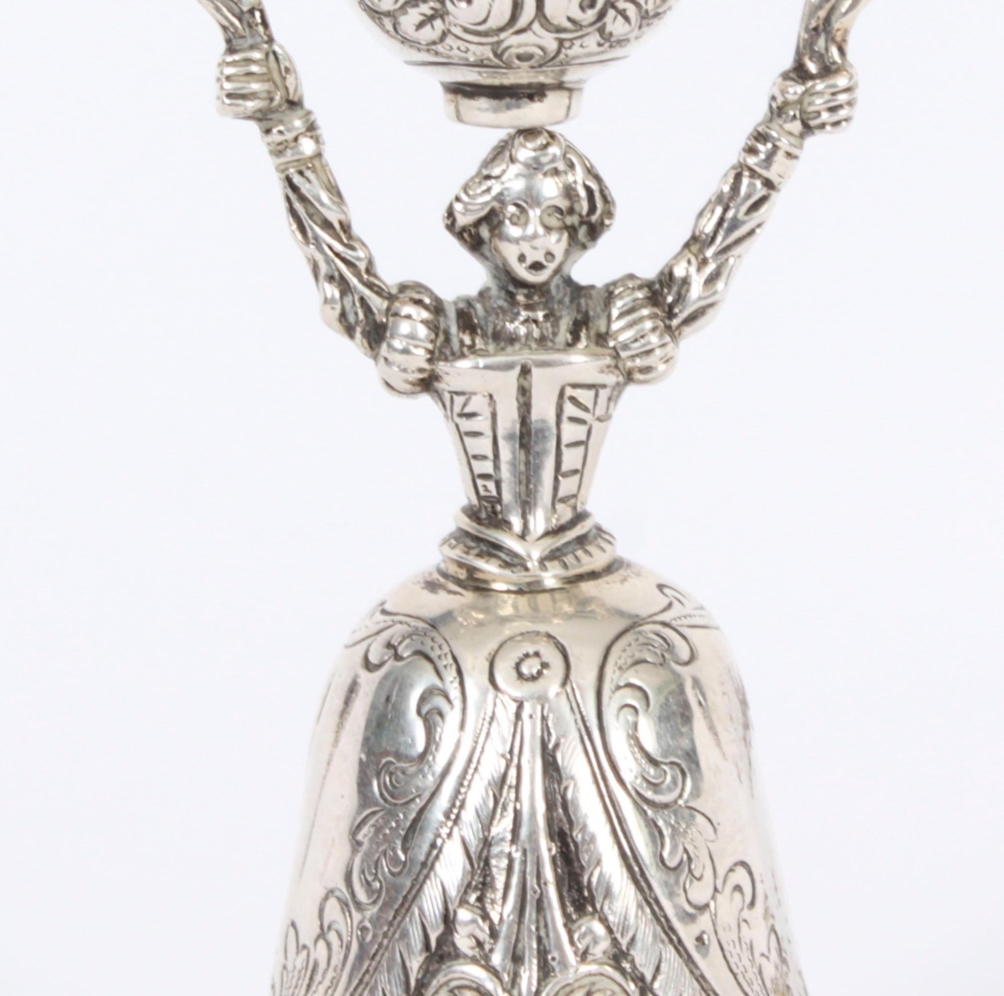 Late 19th Century Antique Dutch Silver Marriage Cup 19th Century For Sale