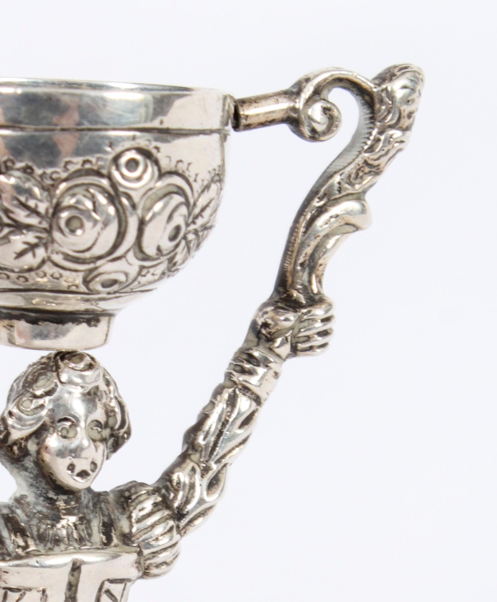 Antique Dutch Silver Marriage Cup 19th Century For Sale 1