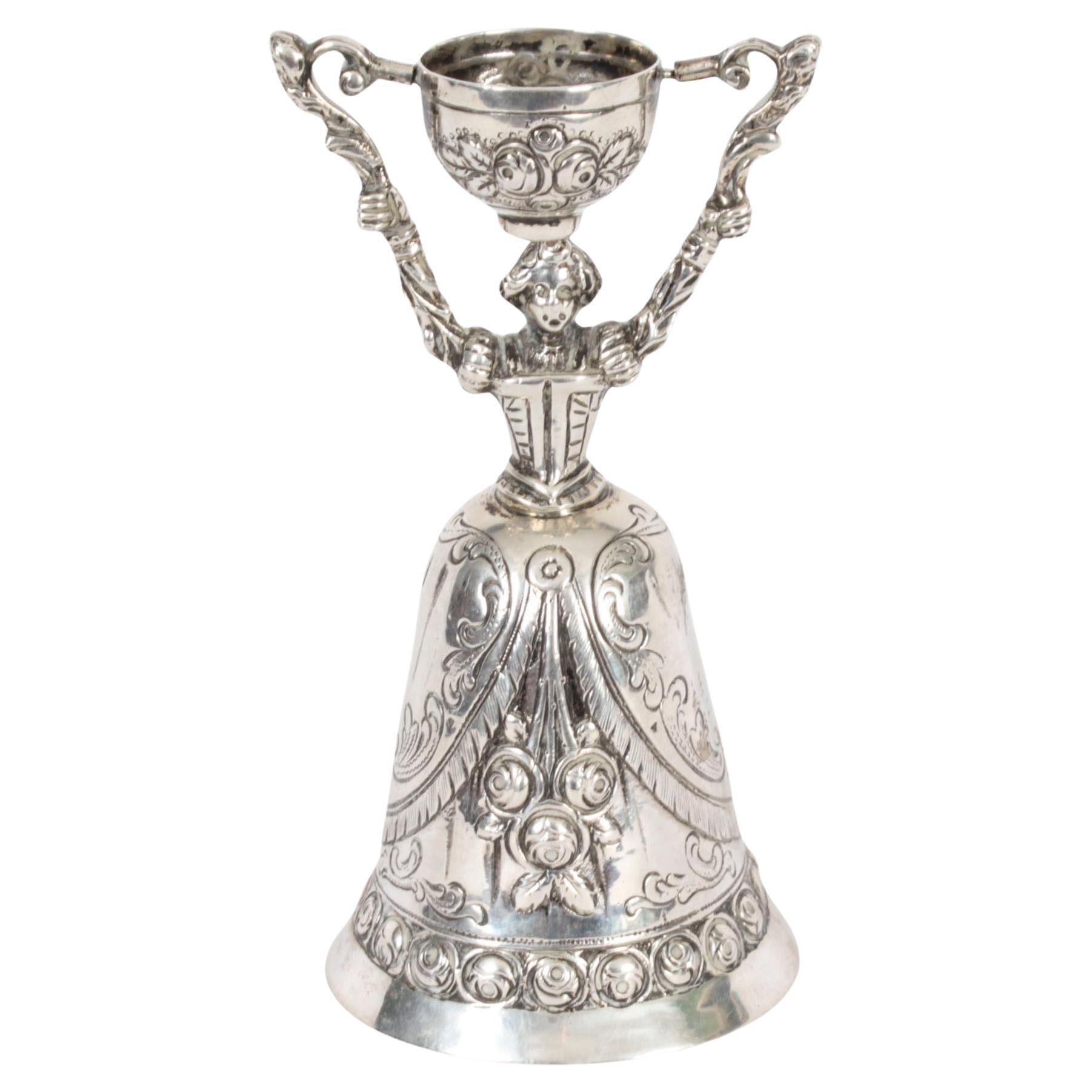 Antiker niederländischer Silber-Brautbecher aus dem 19. Jahrhundert