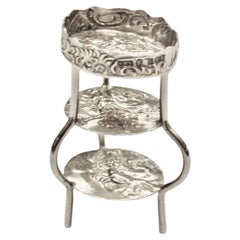 Antique Dutch Silver Miniature 3 Tier Cake Stand Dated 1901 Samuel Boyce Landeck