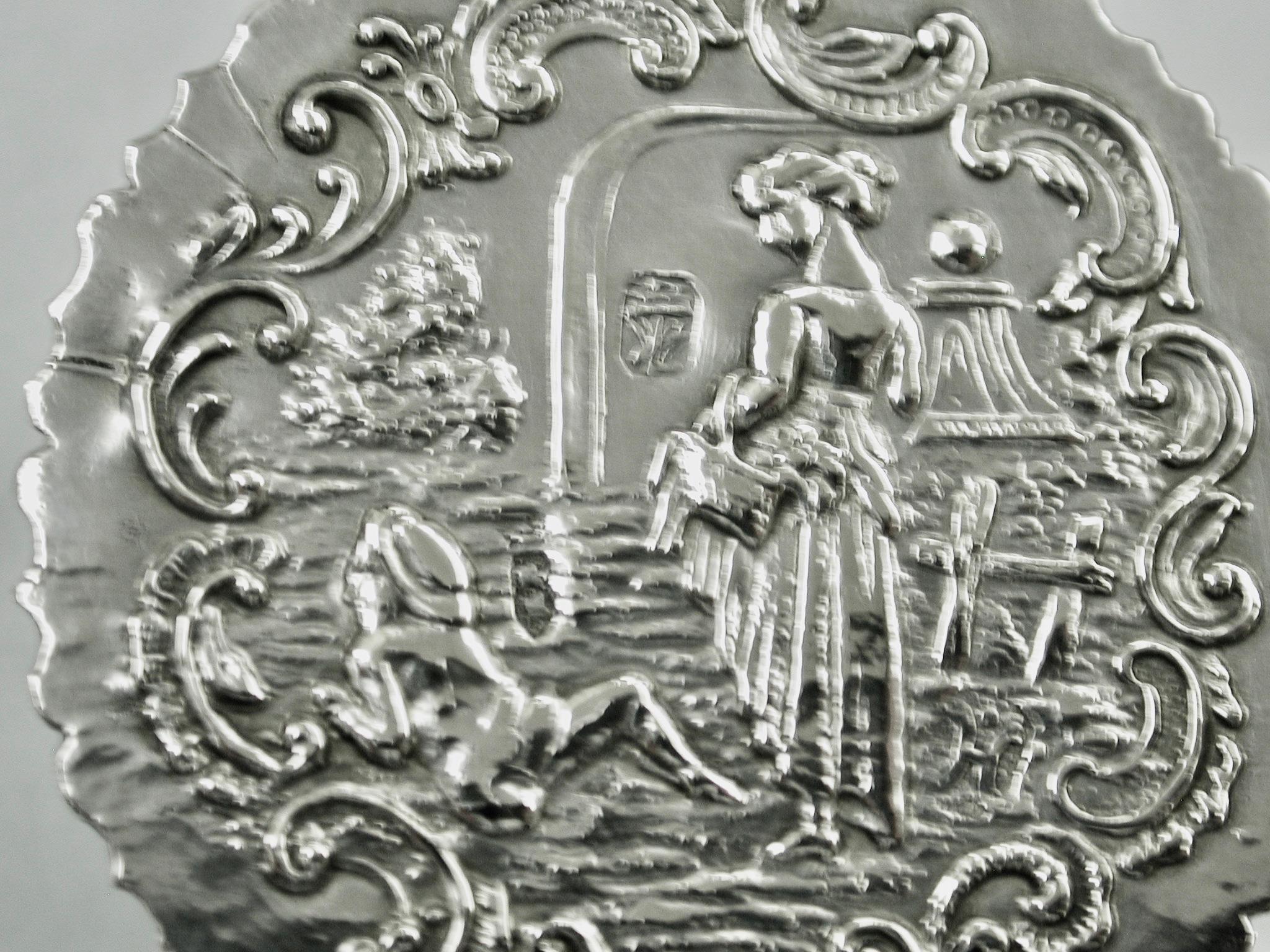 Olandese Antico tavolo olandese in miniatura in argento datato Circa 1900 in vendita