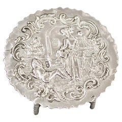 Antique Dutch Silver Miniature Table Dated Circa 1900