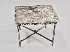 Antique Dutch Silver Miniature Table Overmarked London 1900 Isaac Manheim