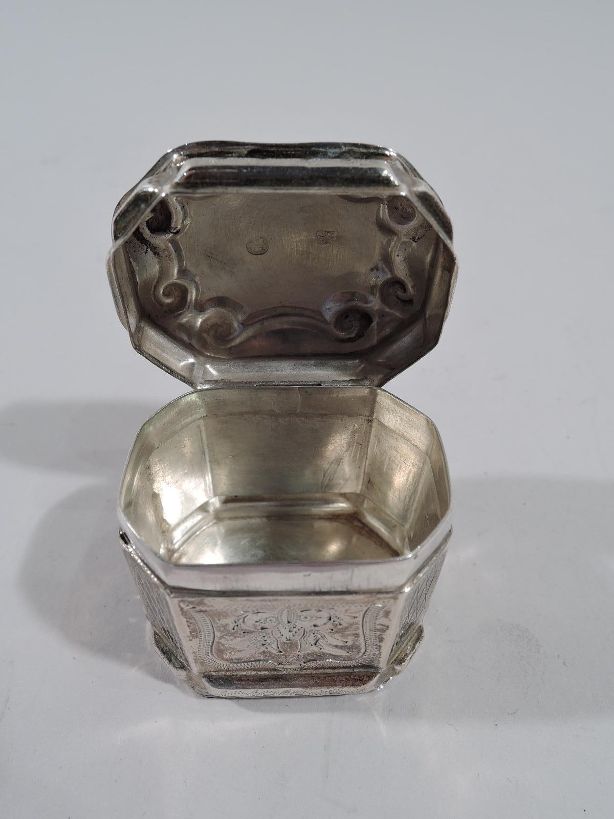 Antique Dutch Silver Peppermint Box, 1879 In Good Condition In New York, NY