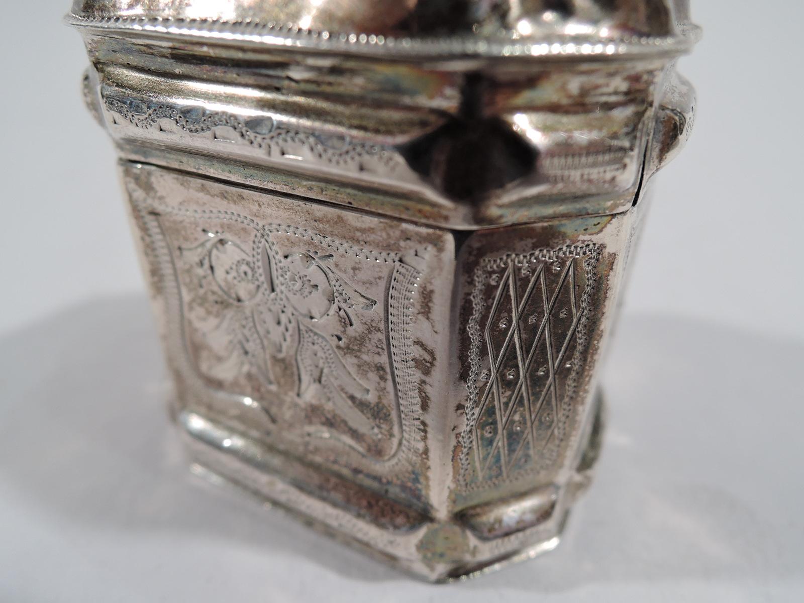 Antique Dutch Silver Peppermint Box, 1879 1