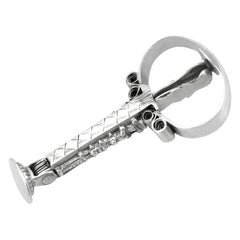 Herramienta de plata holandesa antigua / Rascador de lengüeta