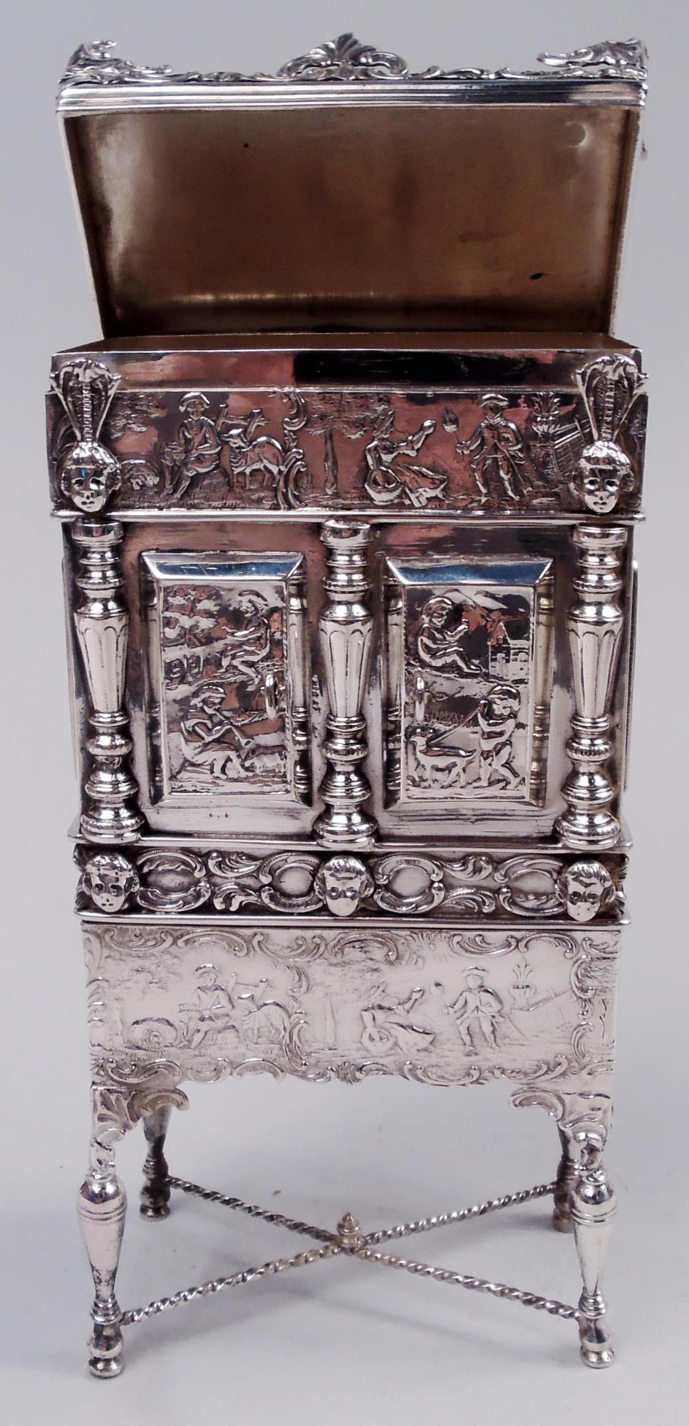 Antico mobile da tè olandese in argento rinascimentale, 1907 In condizioni buone in vendita a New York, NY