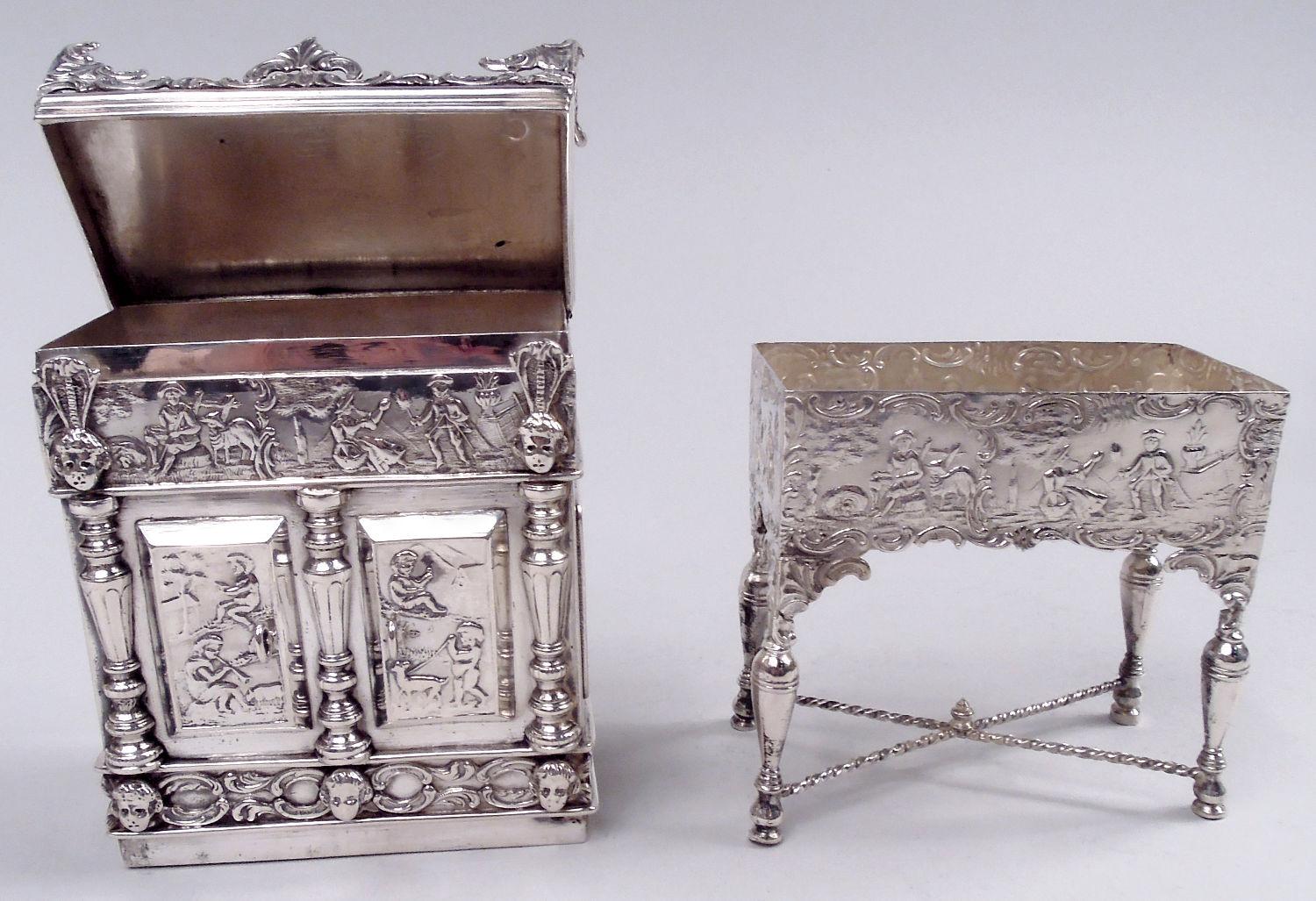Inizio XX secolo Antico mobile da tè olandese in argento rinascimentale, 1907 in vendita