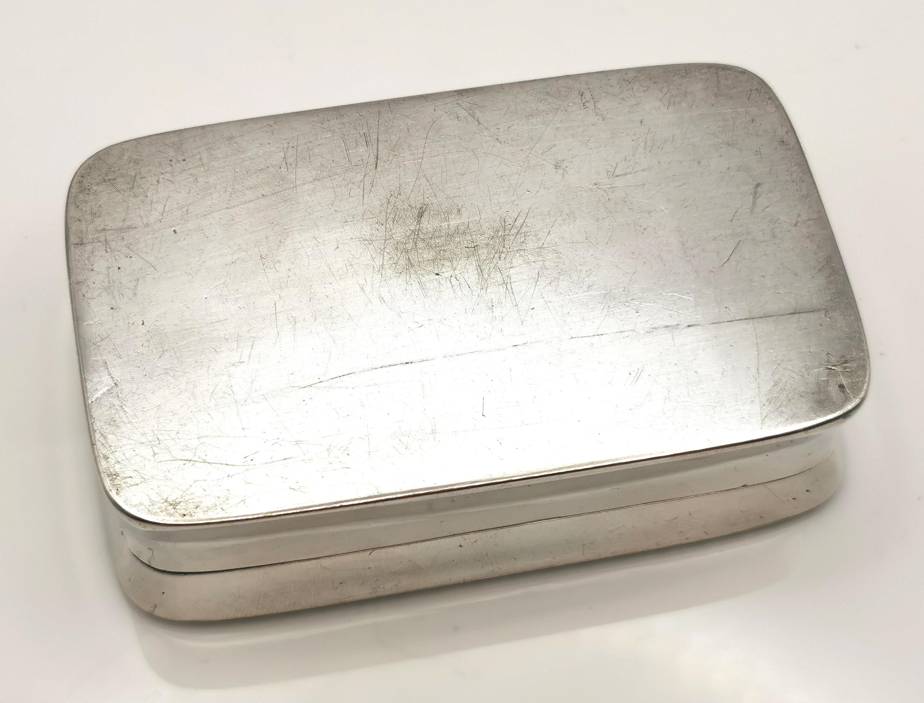 Antike niederländische Silber-Tabakdose, Schnupftabakdose, 19. Jahrhundert  5