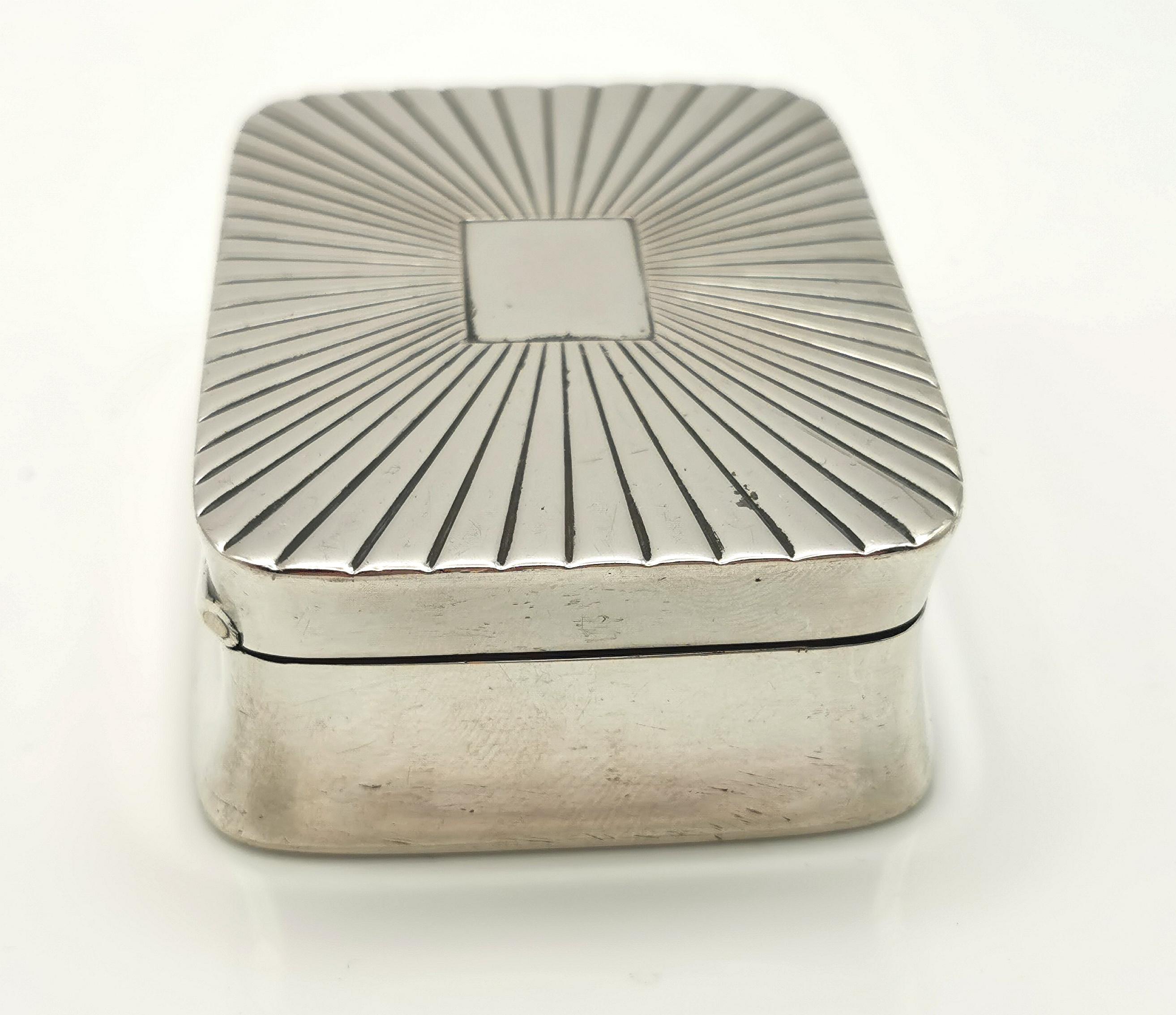 Victorian Antique Dutch silver tobacco box, snuff box, 19th century 