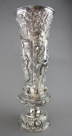 Antique Dutch Silver Vase, Netherlands, Late 19th Century