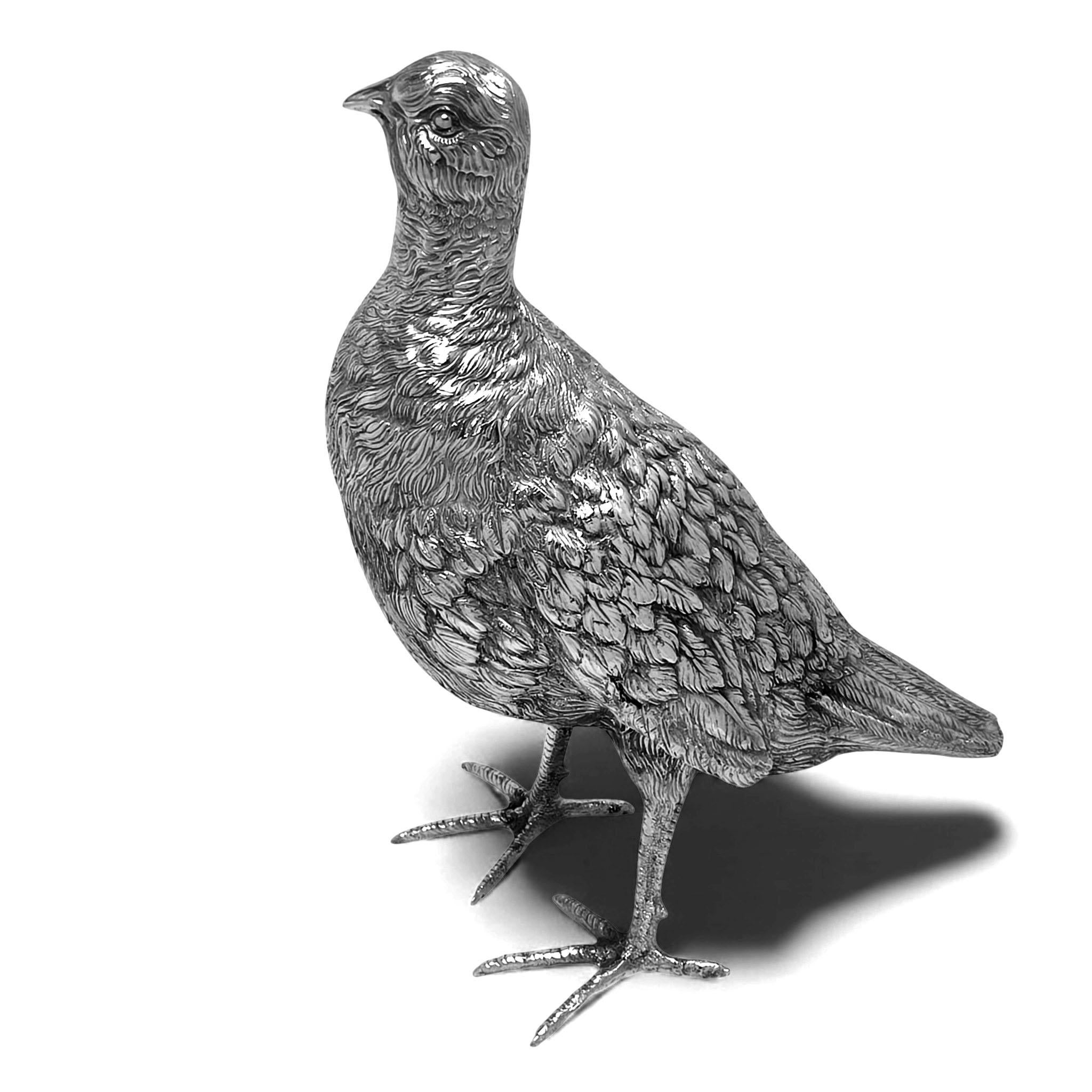 Antico modello olandese in argento massiccio di uccello gallo cedrone, 1920 ca. In condizioni buone in vendita a London, GB