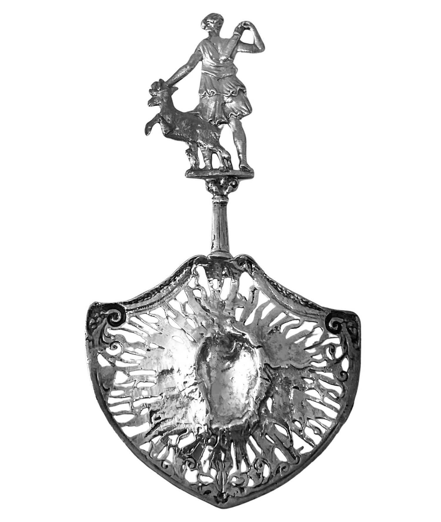 Antigua cuchara holandesa de plata de ley grande y perforada para conservas 1899 Plata esterlina en venta