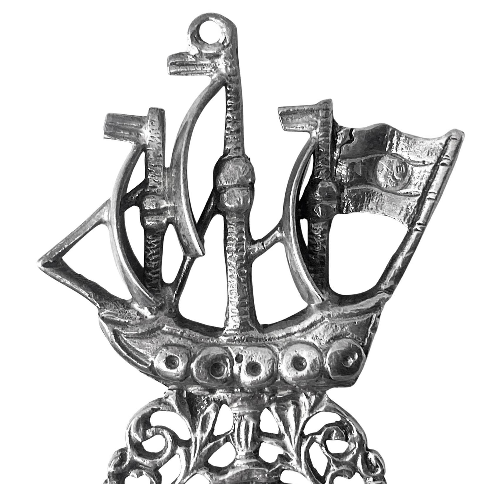 Antique Dutch Sterling Silver marriage spoon 1909 For Sale 1