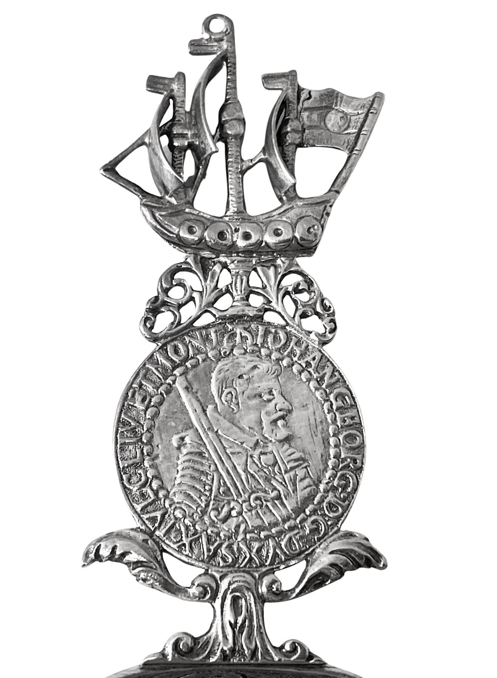 Antique Dutch Sterling Silver marriage spoon 1909 For Sale 2