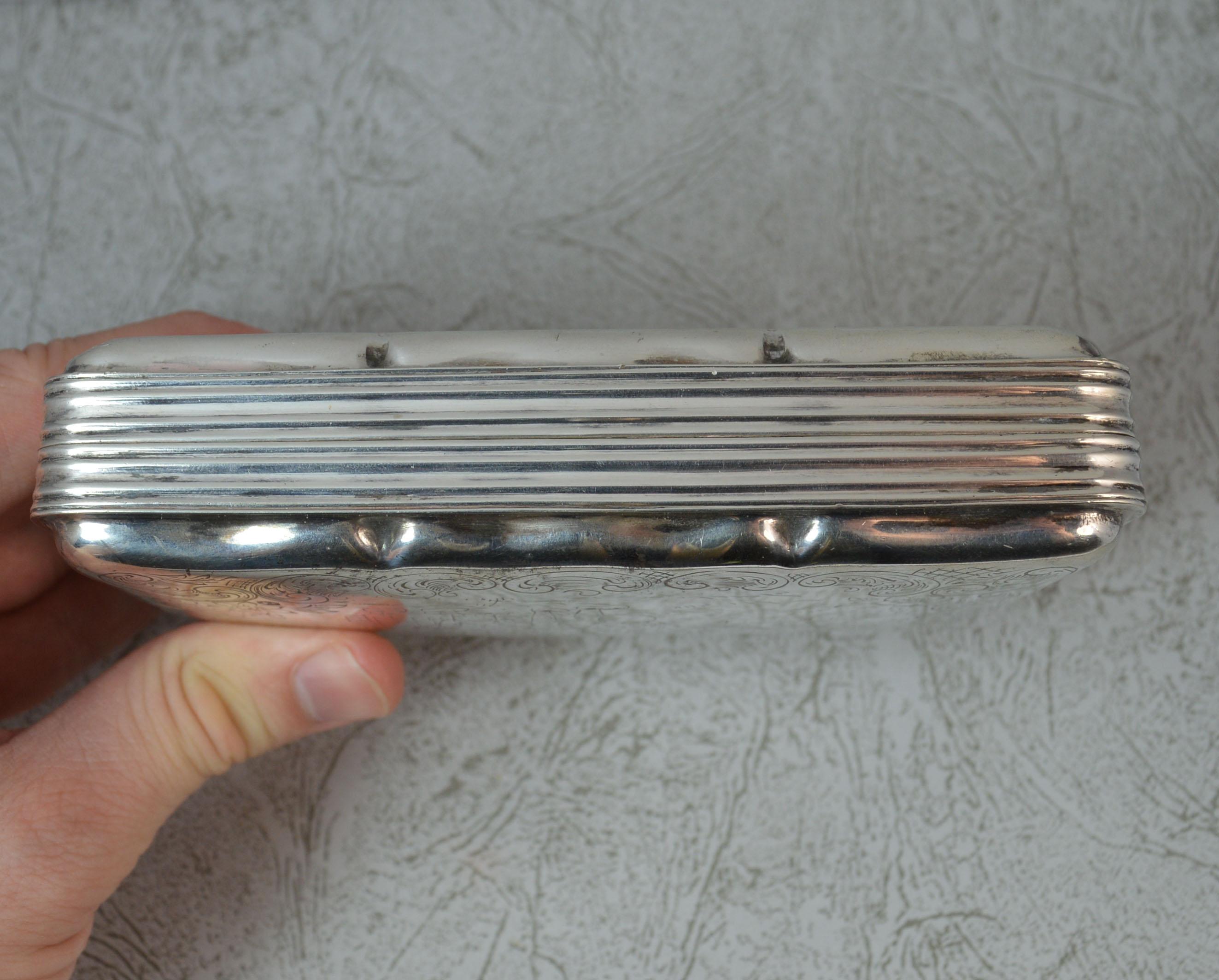 Women's or Men's Antique Dutch Sterling Silver Oversized Table Snuff Box