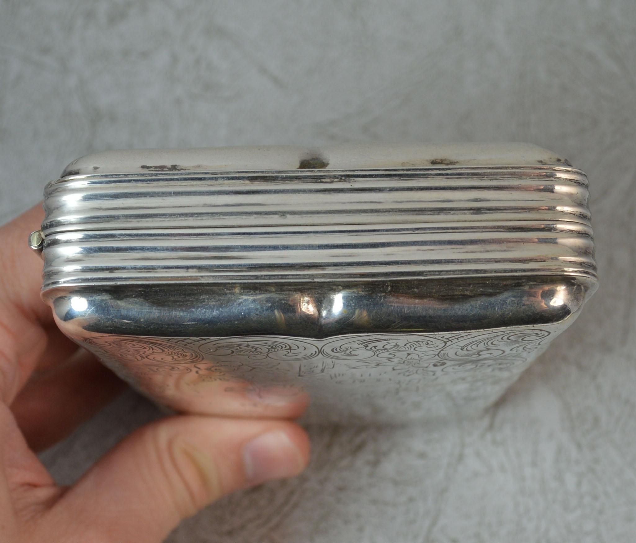 Antique Dutch Sterling Silver Oversized Table Snuff Box 1