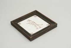 Antique Dutch Tile With Golf Scene.