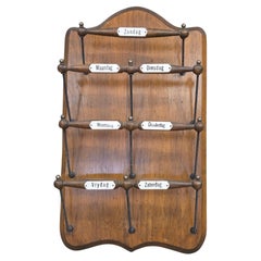 Antique Dutch Wall Mounted Organizational Rack for Newspapers/Magazines