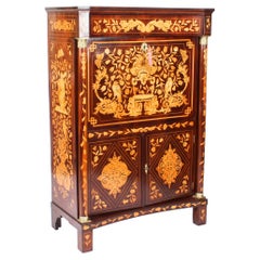 Used Dutch Walnut Marquetry Secretaire Abattant Chest Late 18th Century
