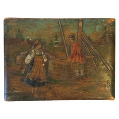 Antike holländische Holzschachtel